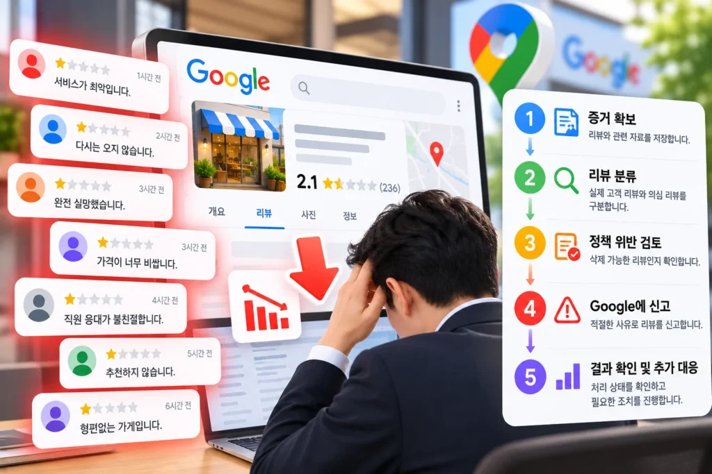 구글 리뷰 테러 대응 순서: 악성 리뷰가 몰릴 때 대처 방법